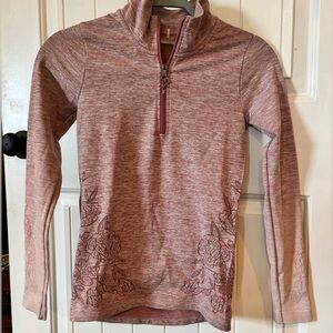 Calia by Carrie Underwood Pink Floral Quarter Zip